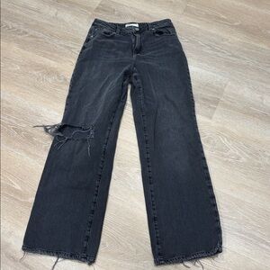 Garage Jambe large wide leg black denim jeans 29”
